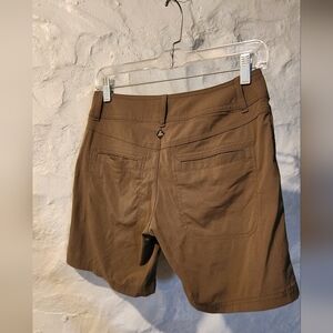 Prana Revenna Womens Hiking Shorts Brown 2 Gorpcore Granola Girl Utility 5" Sz 2
